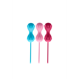 Power Balls - Kegel Balls - 3 Pieces - Turquoise/Red/Pink