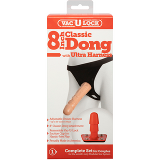 Klassieke dildo met Ultra harnas - 20 cm - Vanille