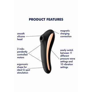 Satisfyer - Dual Kiss - Air Pulse Vibrator - Black