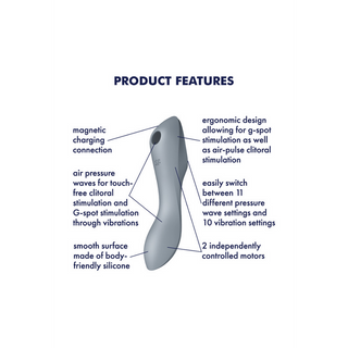 Satisfyer - Curvy Trinity 3 - Insertable Air Pulse Vibrator - Bluegrey