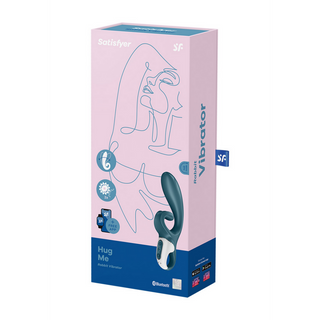 Satisfyer - Hug Me - Rabbit Vibrator with Tongue Tip for Clitoris Stimulation - Bluegrey