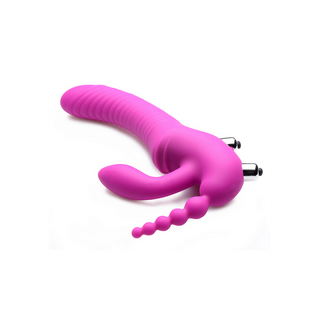 Regal Rider - Triple Vibrating Silicone Strapless Strap-On