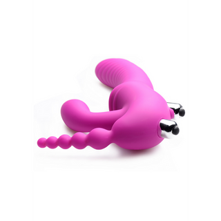 Regal Rider - Triple Vibrating Silicone Strapless Strap-On