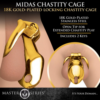 Midas Locking Chastity Cage - 18K Gold-Plated - Gold