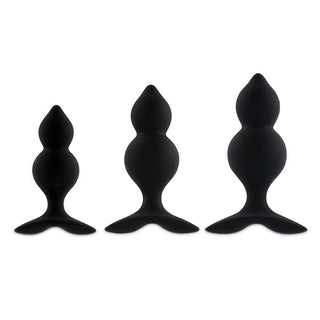 FeelzToys - Bibi Twin Butt Plug Set 3 st. Zwart