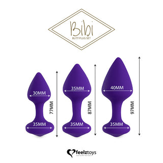 FeelzToys - Bibi Butt Plug Set 3 st. Paars