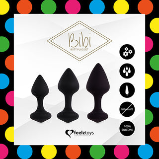 FeelzToys - Bibi Butt Plug Set 3 st. Zwart