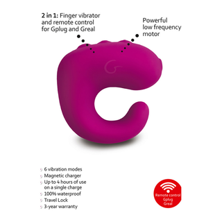 G-Ring XL Vinger Vibrator- Zoete framboos