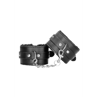 Plush Bonded Leather Hand Cuffs