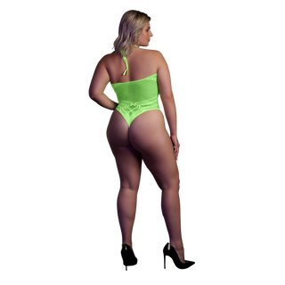 Body met Halternek - Plus Size - Neon Groen