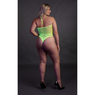 Body met Halternek - Plus Size - Neon Groen