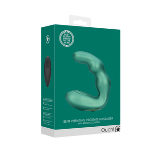 Bent Vibrating Prostate Massager with Remote Control - Metallic Green